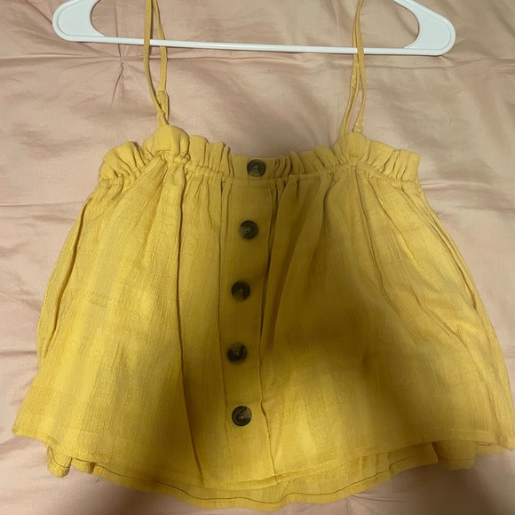 American Eagle Yellow Button Tank Top - Picture 2 of 2